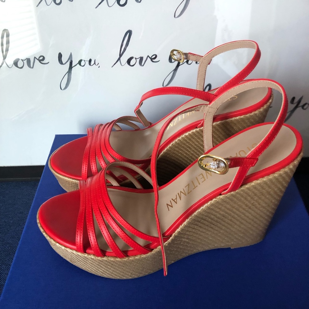 Stuart Weitzman wedges, red size 7.5